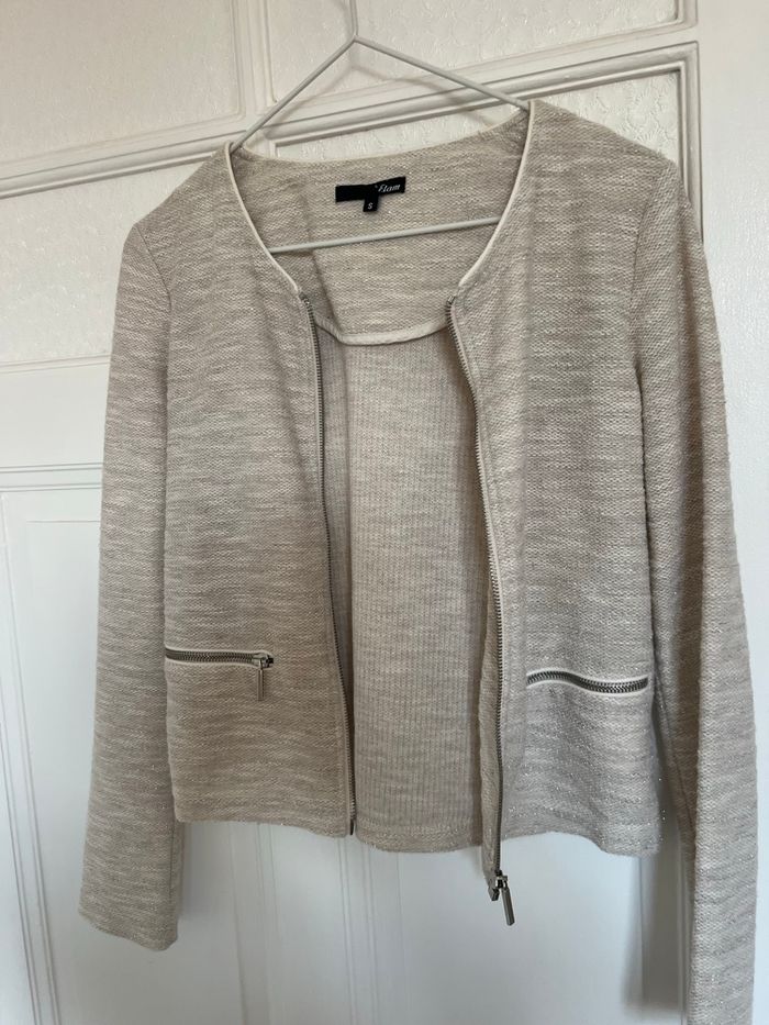 Veste courte beige etam taille S - photo numéro 5