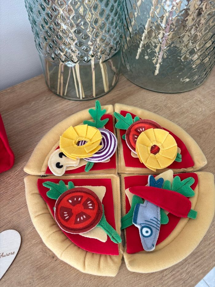 Dînette en tissu fruits légumes pizza - photo numéro 2