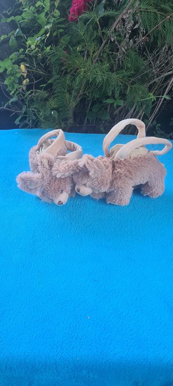 lot de 2 petits panier lapins jumeaux jumelles