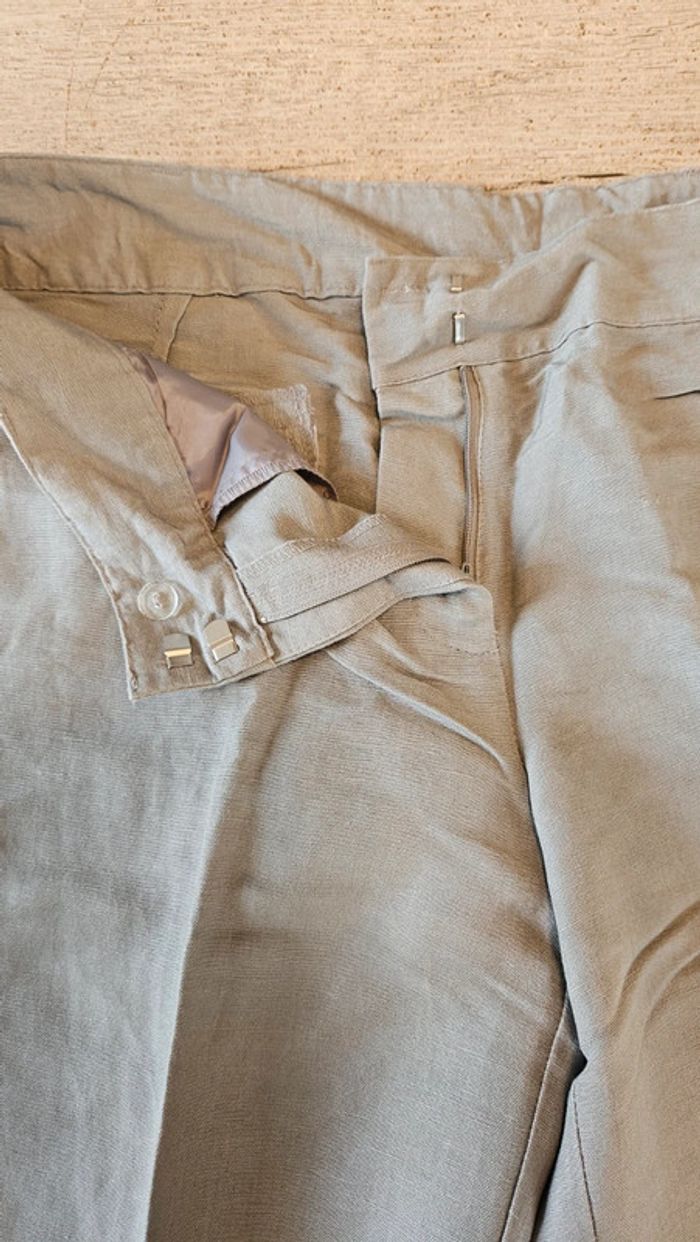 Pantalon gris léger en lin et viscose, jambes larges, Kiabi, 42, neuf - photo numéro 7