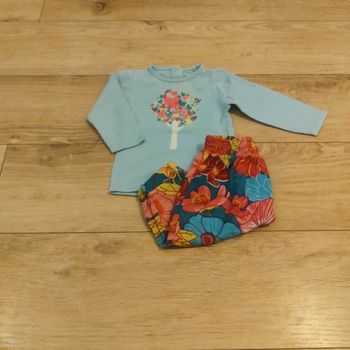 Ensemble 2 pièces bébé fille pantalon et tee-shirt 