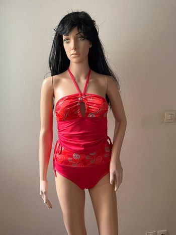 Maillot de bain ensemble Tankini rouge/framboise 2 pièces modulables Taille S