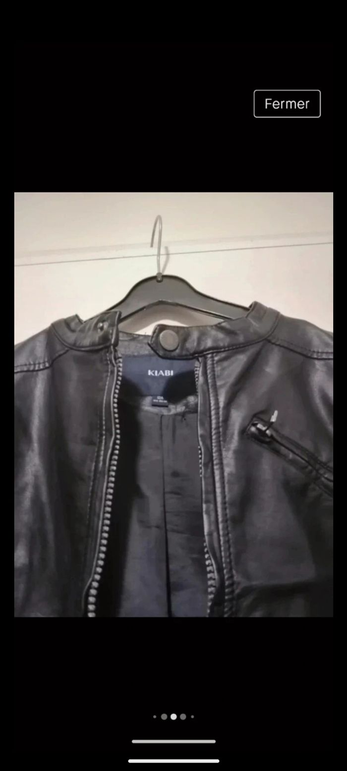 Beau blouson Kiabi en simili cuir noir. Taille 12 ans - photo numéro 4