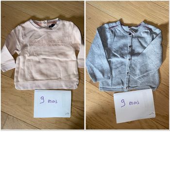 Lot gilet sweat 9 mois