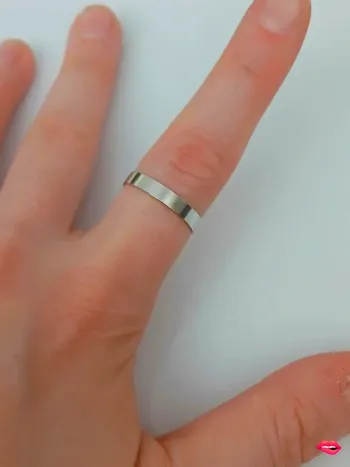 Bague argentée tendance en acier inoxydable