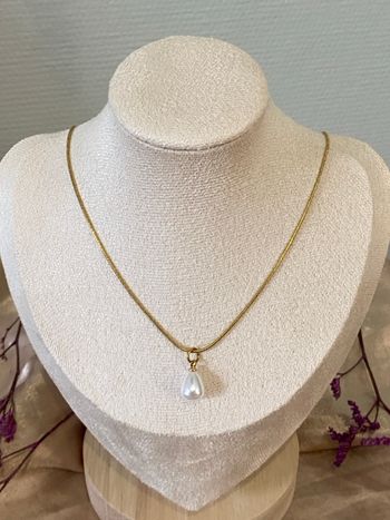 Collier perle en acier inoxydable 