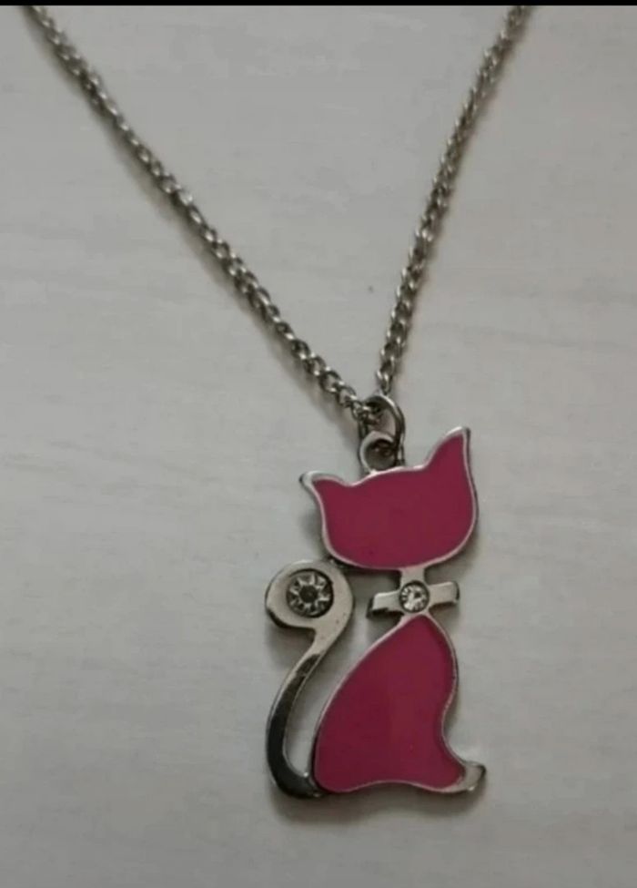 Collier chat rose - photo numéro 2