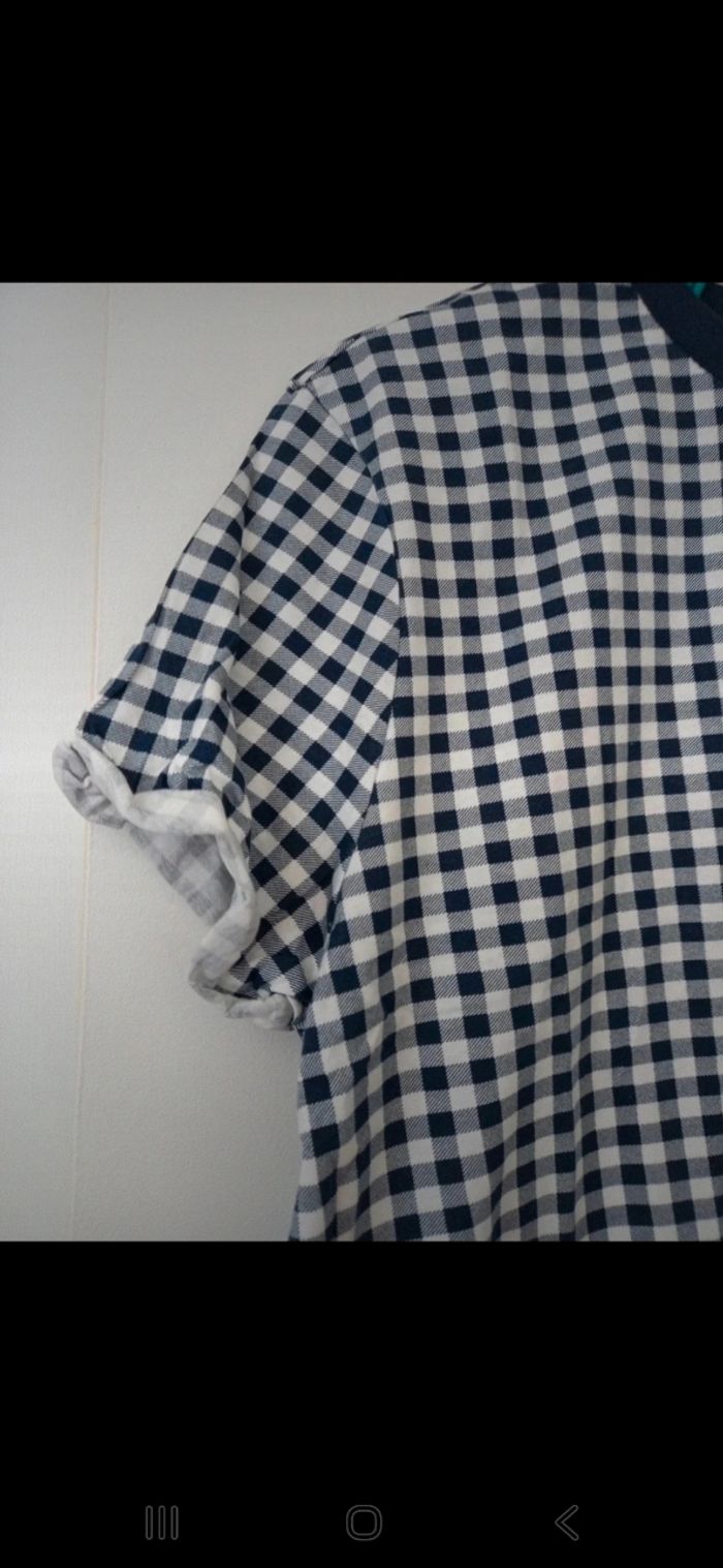 Haut bleu et blanc à carreaux stradivarius taille M - photo numéro 2