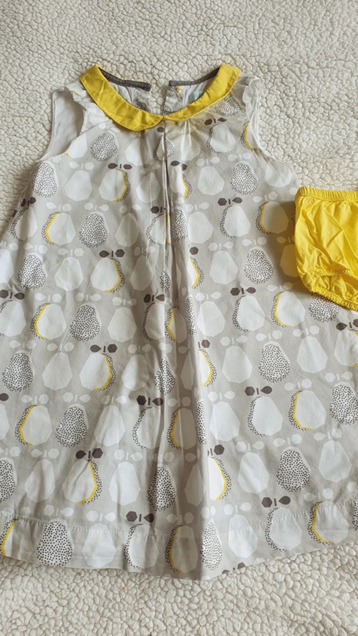 Robe et culotte Obaibi gris et jaune 2 ans - photo numéro 2