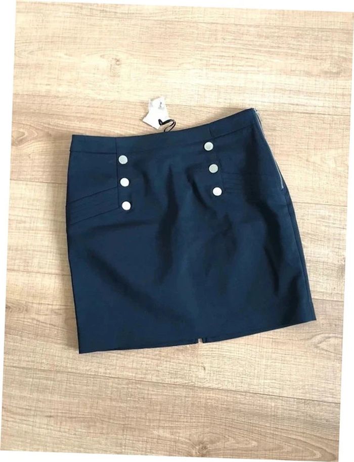 Jupe bleue marine neuve Morgan taille 40 (taille petit) - photo numéro 11