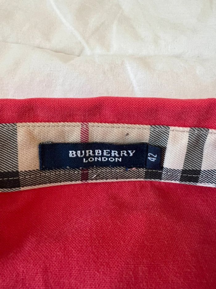 Chemise Burberry Femme Rouge Vintage T.42 Coupe Droite - photo numéro 5