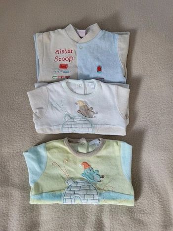 lot de 3 pyjamas velours 3 mois