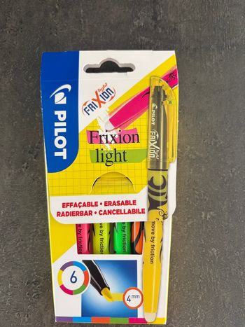 Surligneur pilot frixion effaçables
