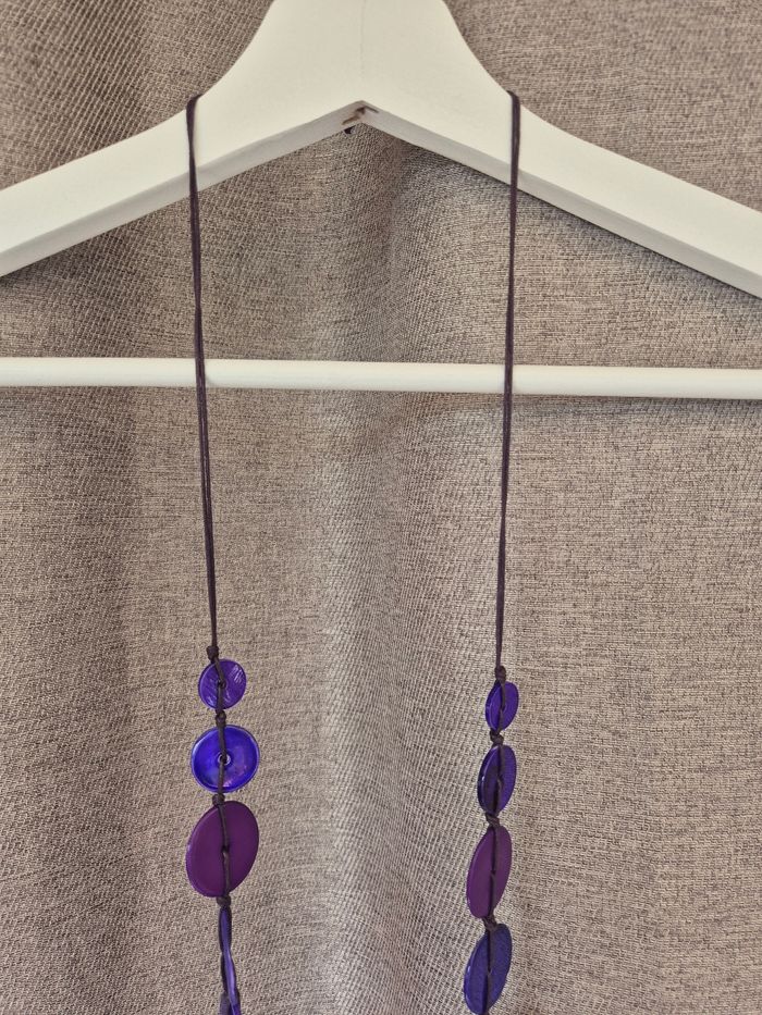 Collier Sautoir Violet - photo numéro 3