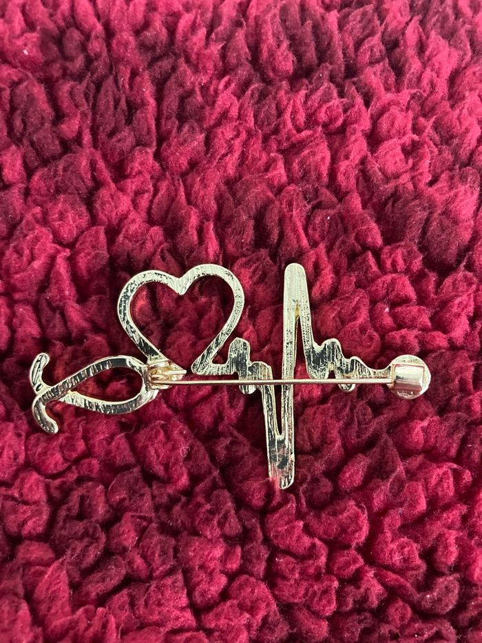 Broche électrocardiogramme  coeur - photo numéro 2