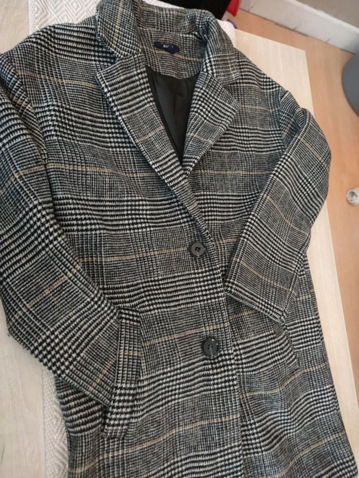 Blouson carreaux noir blanc Kiabi 12 ans - photo numéro 2
