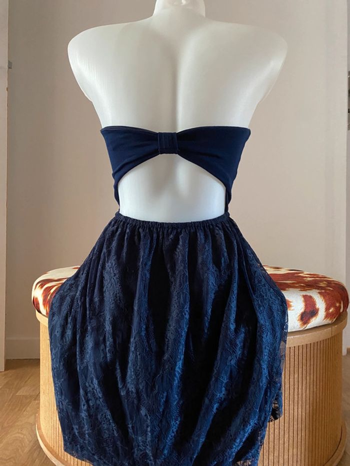 Robe bustier bleu marine dentelle - photo numéro 7