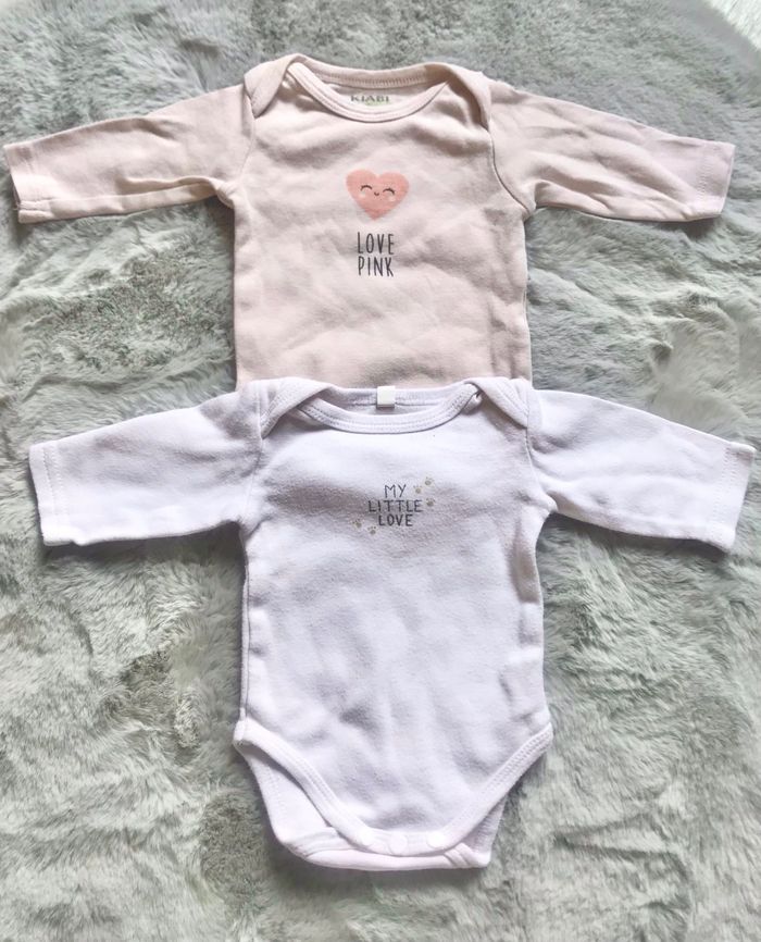 2 bodies roses ml 1 mois (Kiabi)