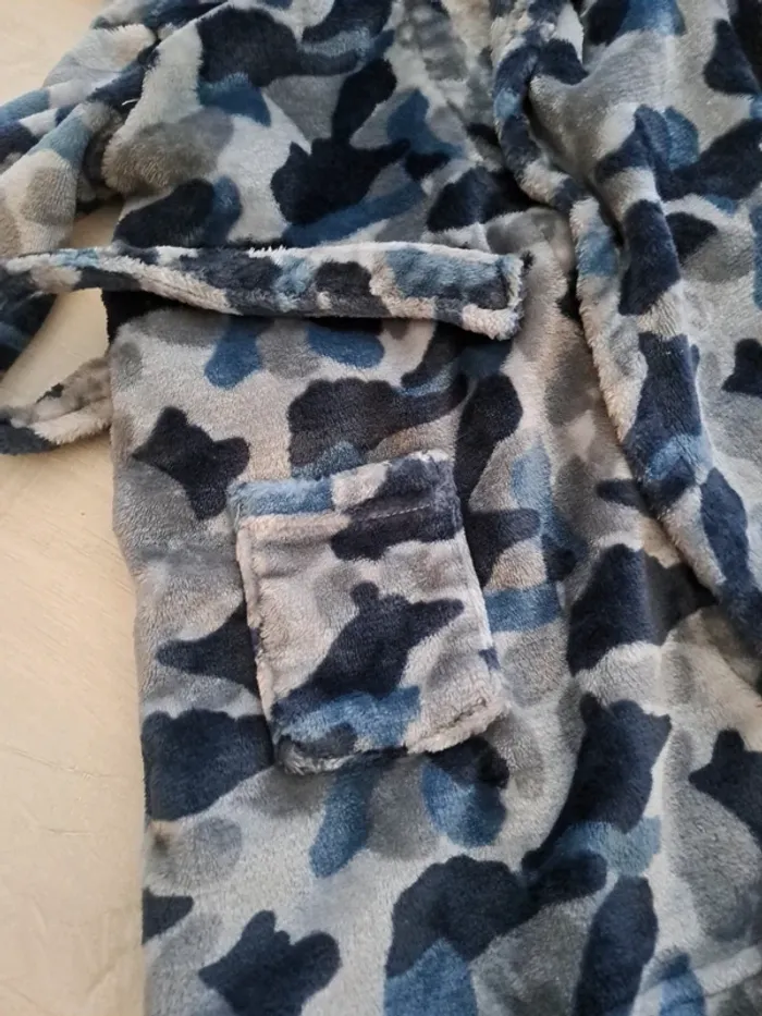 Peignoir bleu - Sortie de bain - TQF - 4 ans - polaire - chaud - doux - photo numéro 4