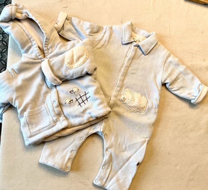 Ensemble veste et combinaison doublée molletonnée 12 mois Petit Boy