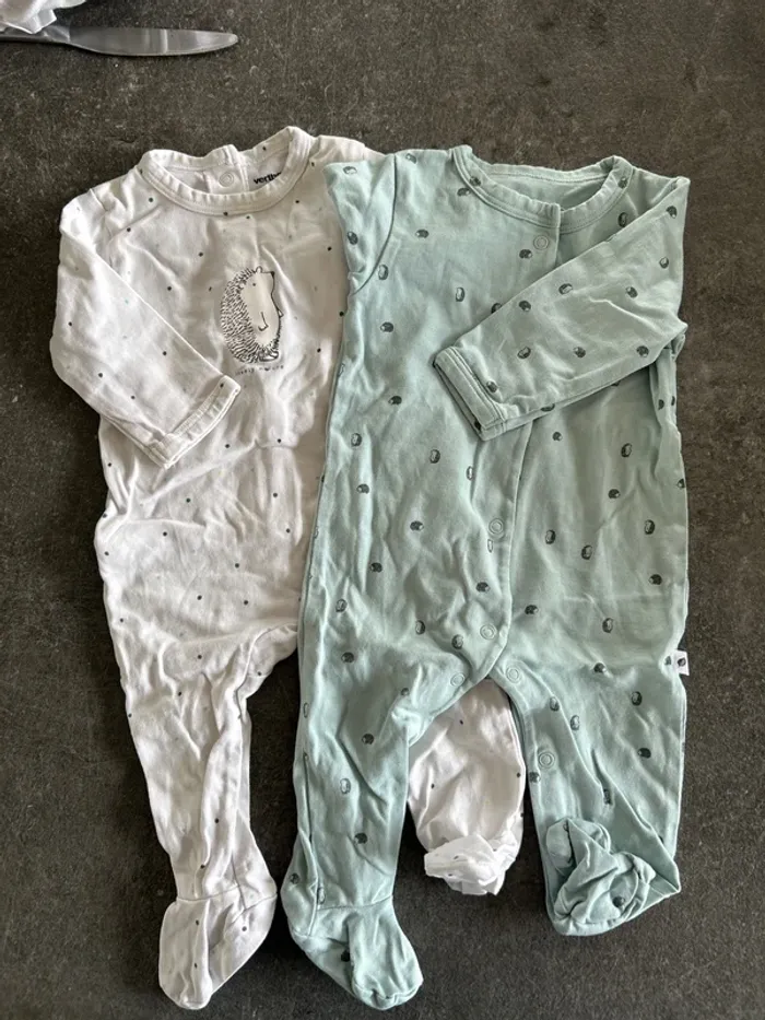 Lot de 2 pyjamas fins manches longues 3 mois