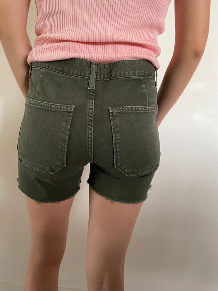 Superbe short été jean vert kaki - photo numéro 3