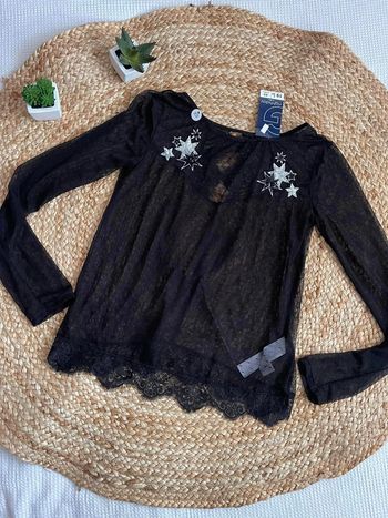 Haut noir transparent