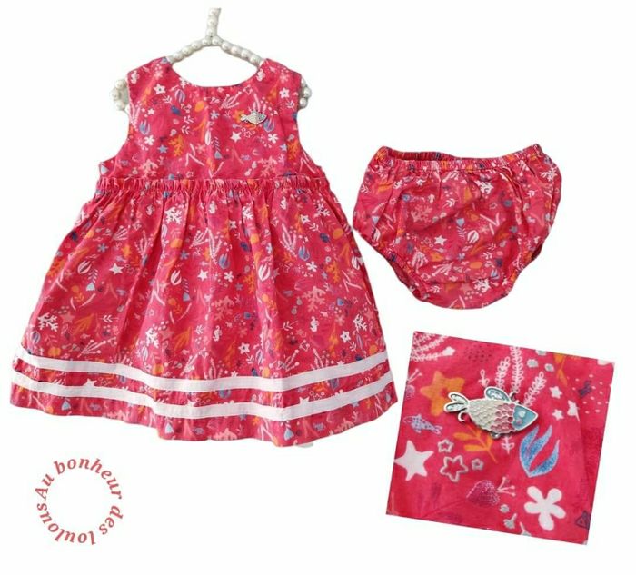 6 mois bébé fille robe été et bloomer sergent major