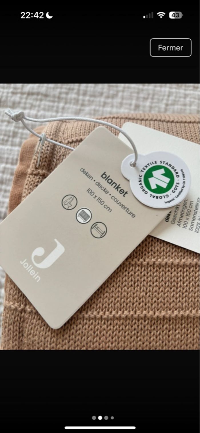 Couverture en coton bio Jollein - photo numéro 3