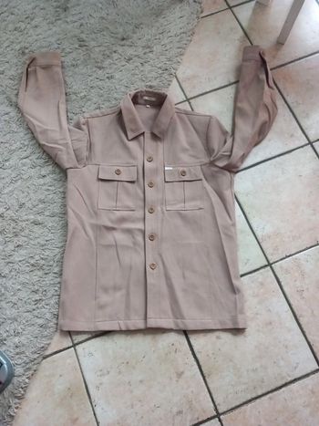 🚪veste surchemise polyester T42 beige