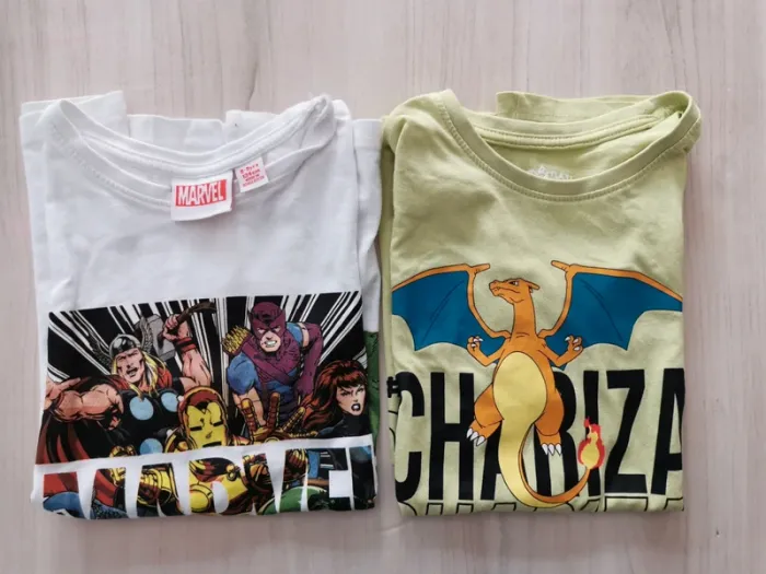 Lot 2 t-shirt Marvel et Pokémon 8-9 ans - photo numéro 2