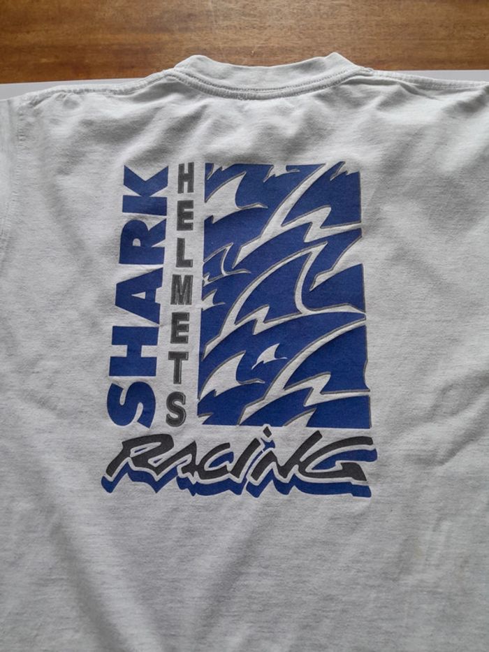 Tee shirt moto vintage shark helmets racing