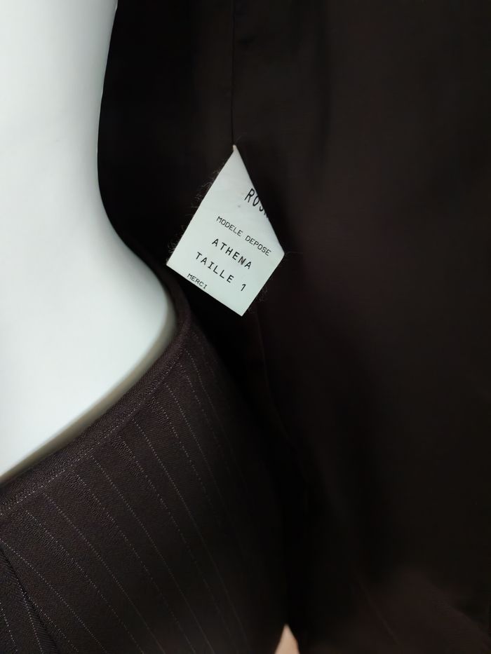 Ensemble tailleur marron à rayures Chantal Rosner pour femme - photo numéro 3