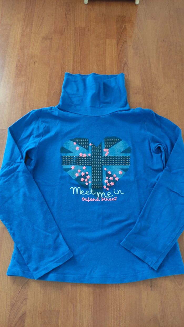 Tee shirt col roulé manches longues taille 8 ans tape à l'oeil