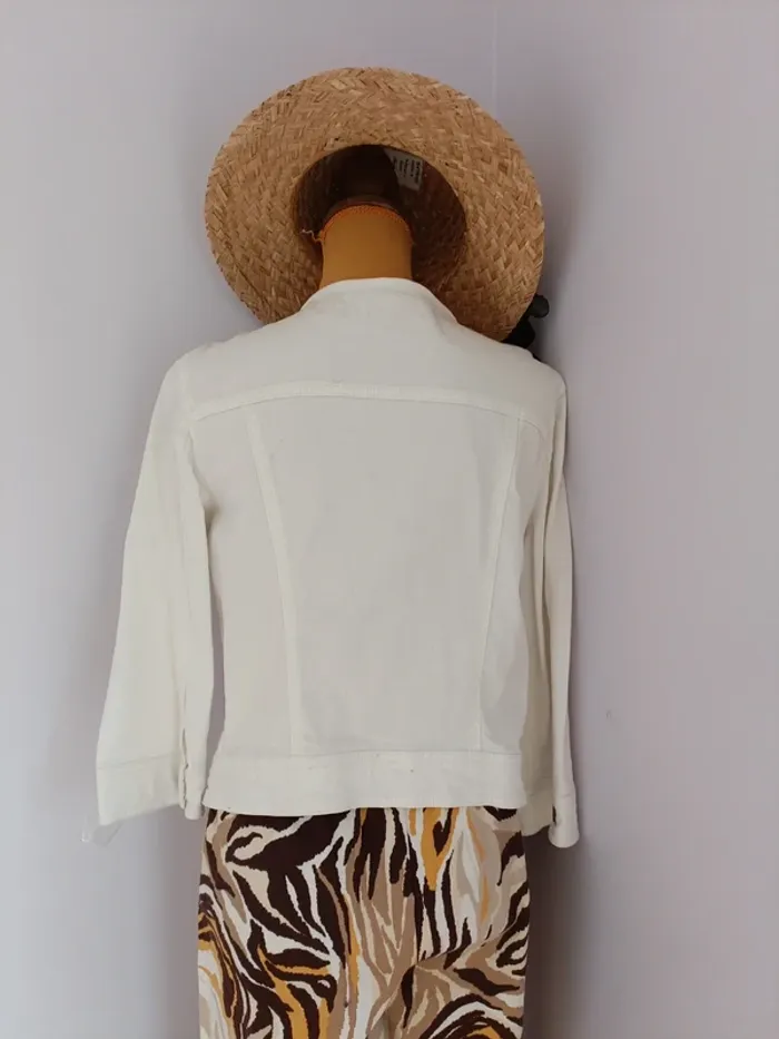 Blouson denim blanc - photo numéro 3