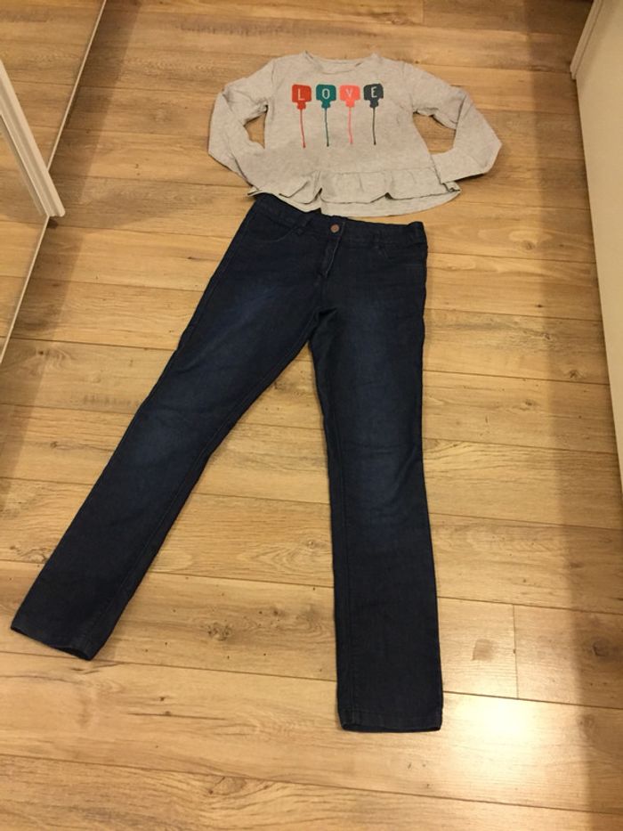 Lot jeans coton fille 12 ans - photo numéro 4