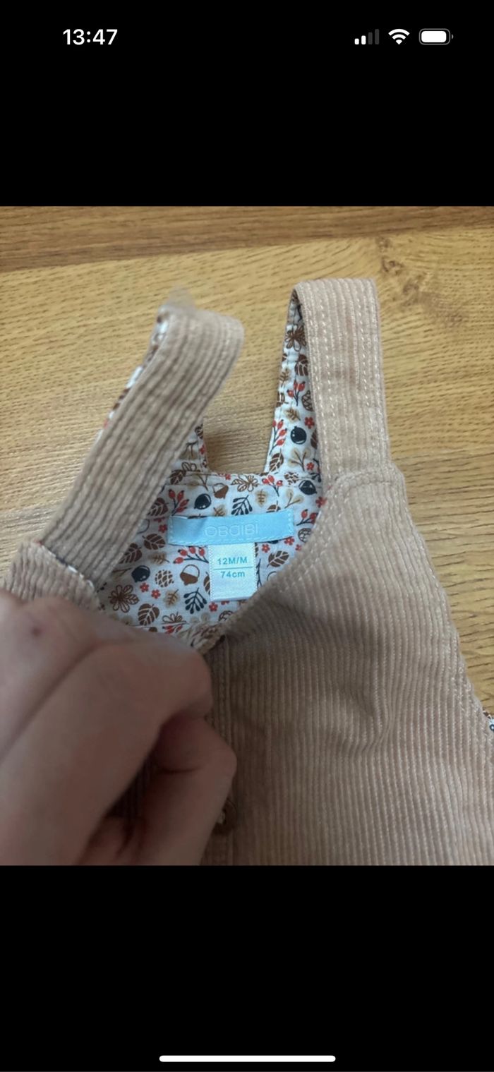 Robe à bretelles bébé fille obaibi 12 mois neuf - photo numéro 2