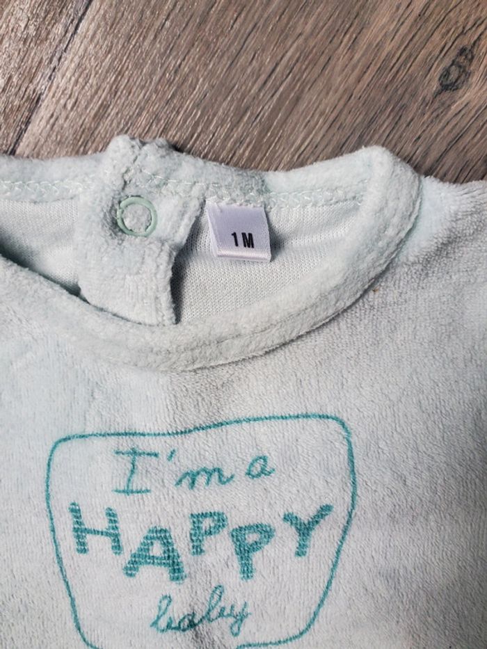 Pyjama velours taille 1 mois bon état - photo numéro 2