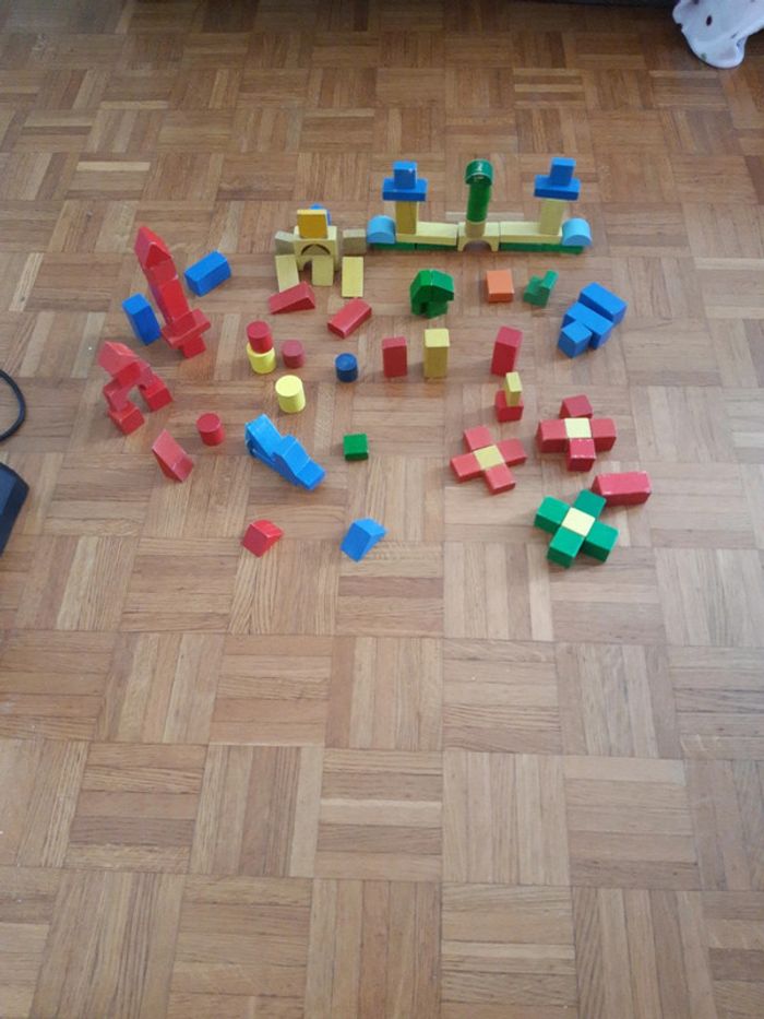 Lot construction de cubes en bois