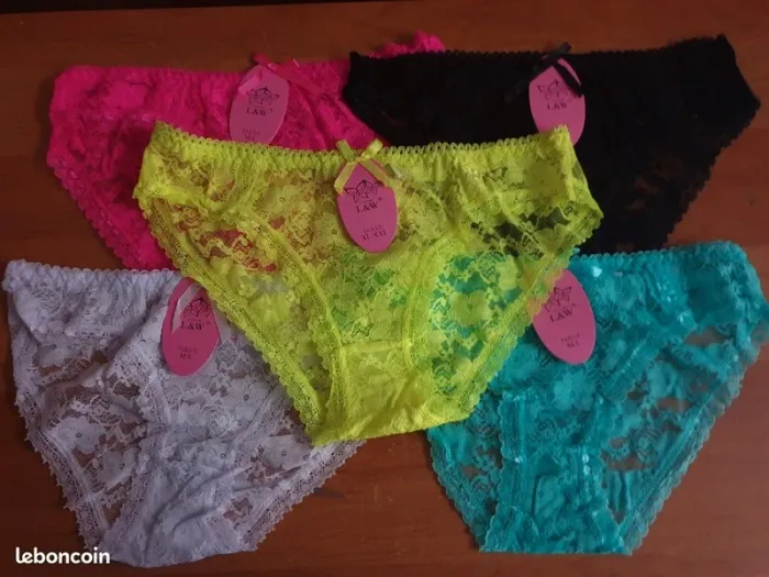 Lot de 5 culotte shorty femme taille XL style dentelle
