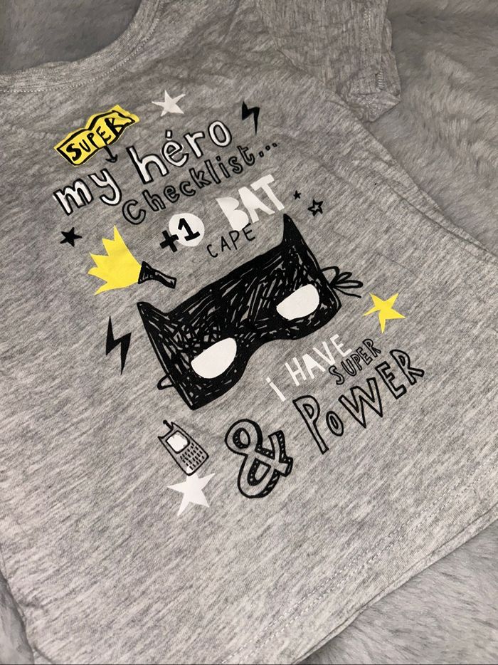 Tee-shirt gris super hero - 2/3 ans - Tex Baby - photo numéro 2