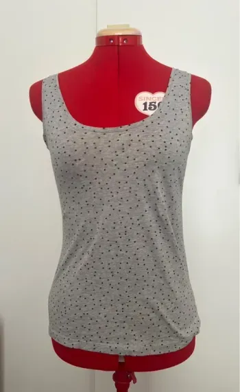 Débardeur gris à pois noirs Smity Family