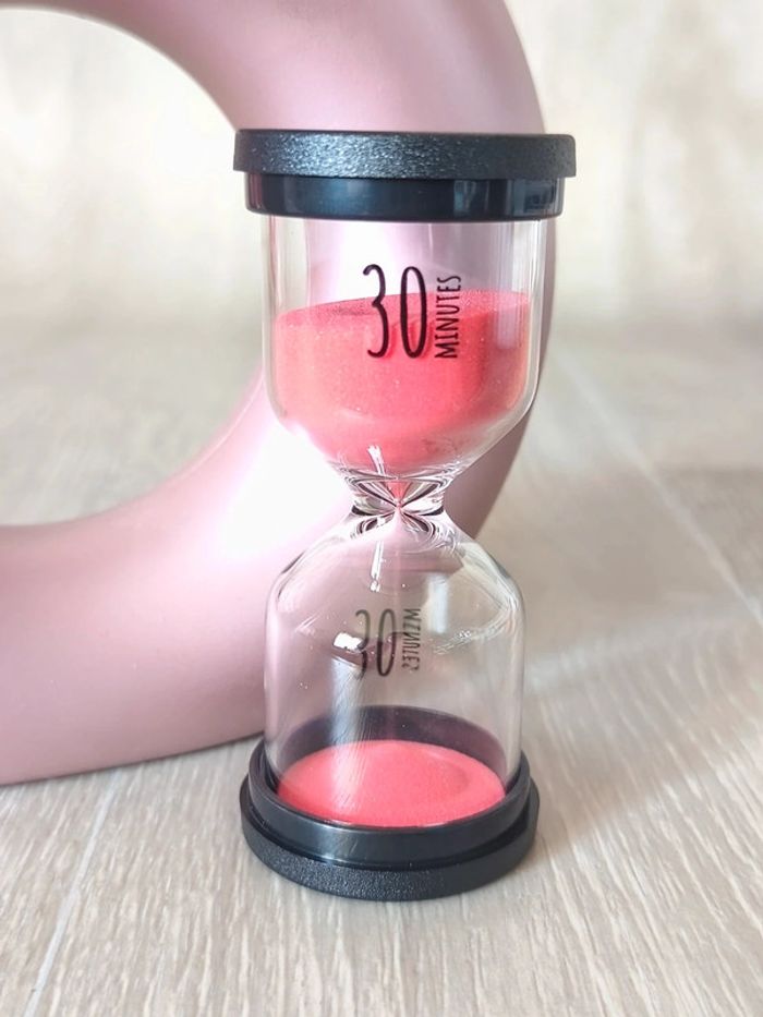 Gros sablier en verre 30 min rouge