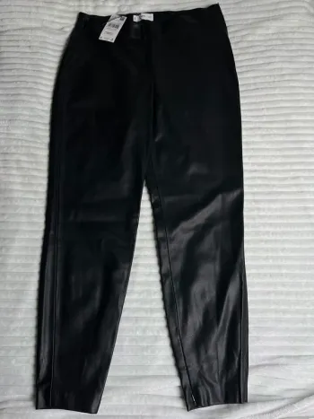 Pantalon droit similicuir mango