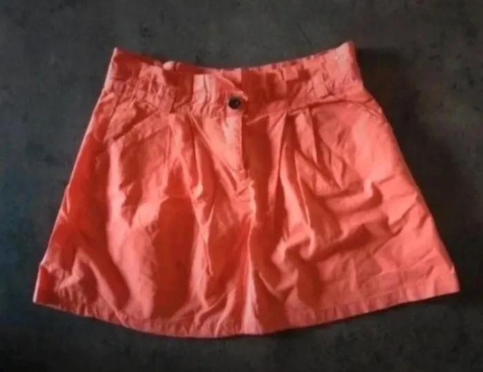 Mini jupe couleur corail jupe courte taille 10 ans - photo numéro 3