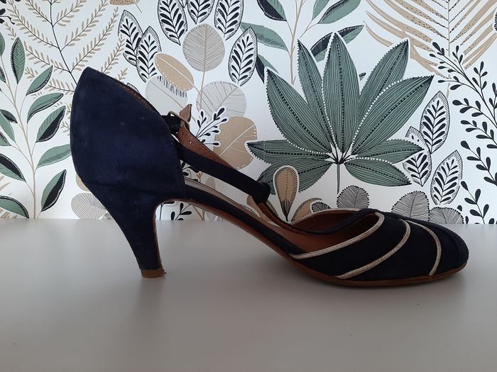 Escarpins bleus à brides - photo numéro 2