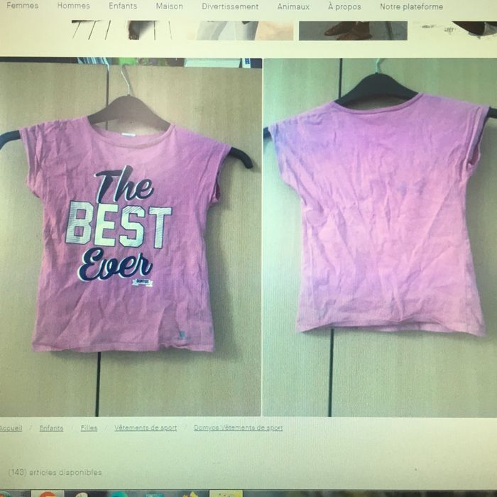 T shirt de port Domyos fille 6 ans