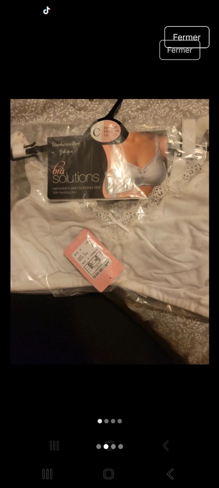 Soutien gorge de  grosssese et d'allaitement avec clips