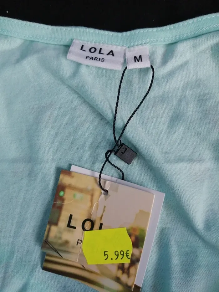 Top bleu ciel avec motifs cactus / lola paris / (M) - photo numéro 4