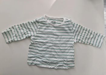 Tee-shirt blanc rayé vert pour garçon de 3 mois